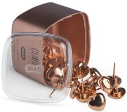 Mas Cubbie Premium Kalp Harita Çivisi - Rose Gold - Mas