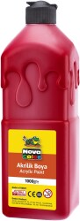 Nova Color Akrilik Boya 1000 gr Kırmızı - Nova Color