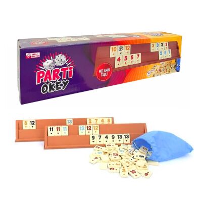 Parti Okey Takımı Plastik Melamin Taşlı - 1