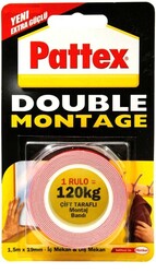 Pattex Double Montage Çift taraflı Bant 120kg 19mmx1.5m - Pattex