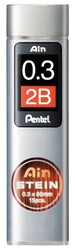 Pentel Hi-Polymer 0.3mm 2B Ain Stain Min - Pentel