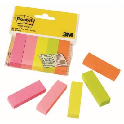 Post-it® 670/5 Not Sayfa İşareti 5 Renk x 100 yaprak - 1