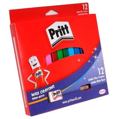 Pritt Jumbo Üçgen Silinebilir Pastel 12 Renk - 1