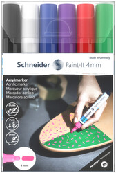 Schneider 320 Akrilik Marker 4mm 6 lı Set-1 - Schneider