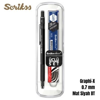 Scrikss Versatil Graph-X 0.7mm Mat Siyah 3’lü Set - 1