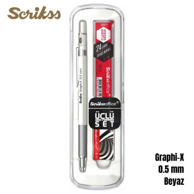 Scrikss Versatil Graph-X 0.5mm Beyaz 3’lü Set - 1