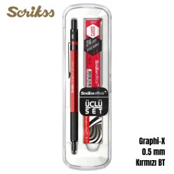 Scrikss Versatil Graph-X 0.5mm Kırmızı 3’lü Set - 1