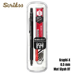 Scrikss Versatil Graph-X 0.5mm Mat Siyah 3’lü Set - 1