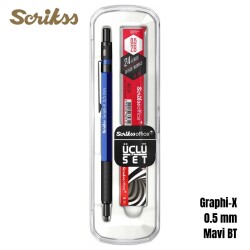 Scrikss Versatil Graph-X 0.5mm Mavi 3’lü Set - 1