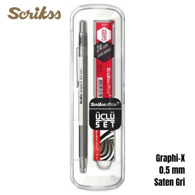 Scrikss Versatil Graph-X 0.5mm Saten Gri 3’lü Set - 1