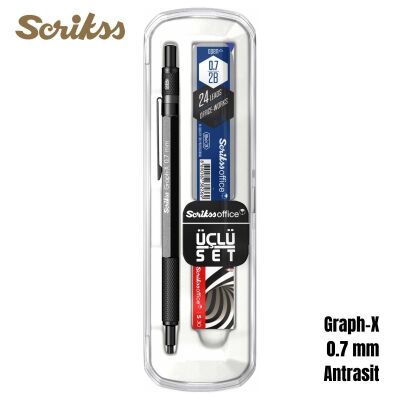 Scrikss Versatil Graph-X 0.7mm Antrasit 3’lü Set - 1