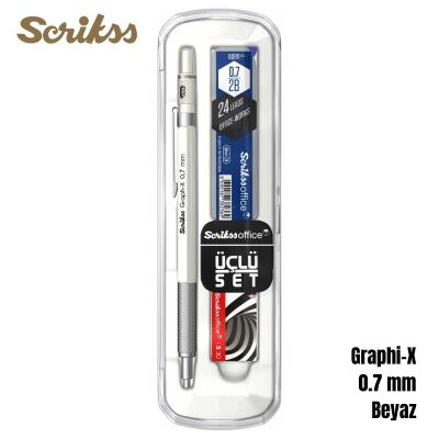 Scrikss Versatil Graph-X 0.7mm Beyaz 3’lü Set - 1