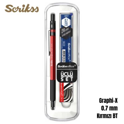 Scrikss Versatil Graph-X 0.7mm Kırmızı 3’lü Set - 1