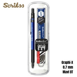 Scrikss Versatil Graph-X 0.7mm Mavi 3’lü Set - 1