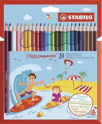 Stabilo Aquacolor Sulandırılabilir Kuru Boya Kalemi 24'lü - 1