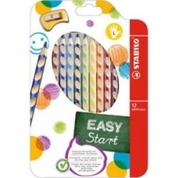 Stabilo Easycolors Sol 12 Renk + Kalemtraş Askılı Paket - Stabilo