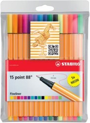 Stabilo Point 88 10 + 5 Floresan Renk Askılı Paket - Stabilo