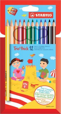 Stabilo Trio Thick 12'li+Kalemtıraş Hartung - 1