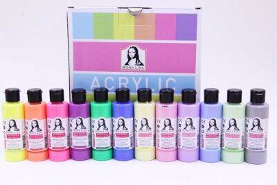 Südor Monalisa Akrilik Boya Seti 12 Renk x 70 ml. (Chalk + Neon) - 2