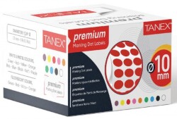 Tanex 10mm Kırmızı Nokta Etiketi 5000’li (Tekli Kutu) - Tanex