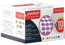 Tanex 10mm Mor Nokta Etiketi 5000’li (Tekli Kutu) - Tanex