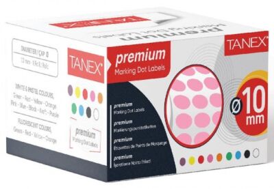 Tanex 10mm Pembe Nokta Etiketi 5000’li (Tekli Kutu) - 1