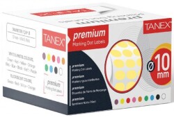 Tanex 10mm Sarı Nokta Etiketi 5000’li (Tekli Kutu) - Tanex