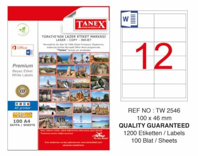 Tanex Laser Etiket 100x46mm - 1