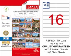 Tanex Laser Etiket 105x35mm - Tanex