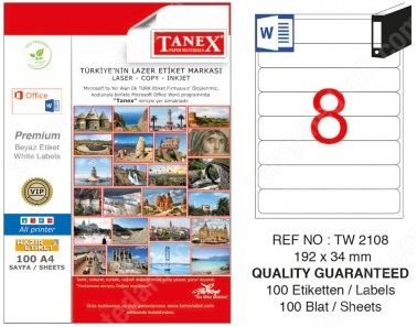 Tanex Laser Etiket 192x34mm - 1