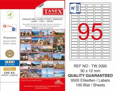Tanex Laser Etiket 30x12mm - 1