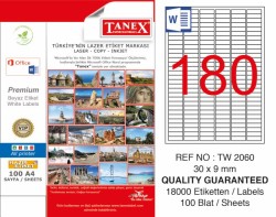 Tanex Laser Etiket 30x9mm - Tanex