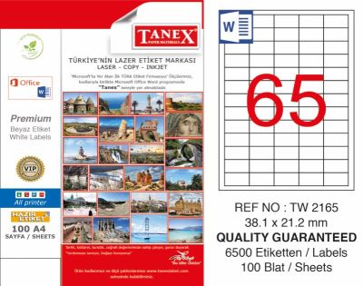 Tanex Laser Etiket 38.1x21.2mm - 1
