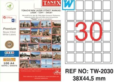 Tanex Laser Etiket 38x44.5mm - 1