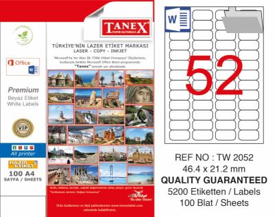Tanex Laser Etiket 46.4x21.2mm - 1