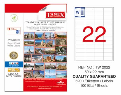 Tanex Laser Etiket 50x22mm - 1