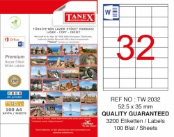 Tanex Laser Etiket 52.5x35mm - Tanex