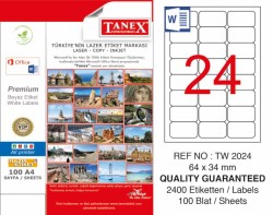 Tanex Laser Etiket 64x34mm - Tanex