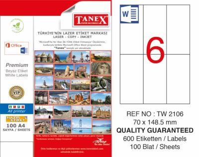 Tanex Laser Etiket 70x148.5mm - 1