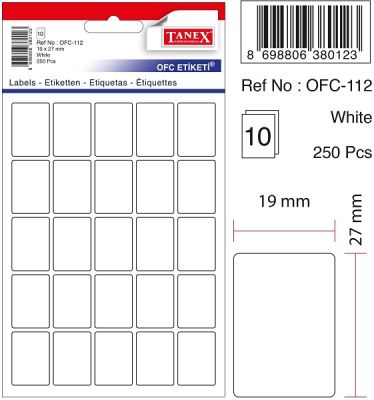 Tanex Ofis Etiketi 19x27mm Beyaz - 1
