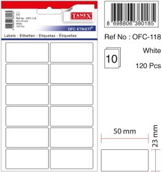Tanex Ofis Etiketi 23x50mm Beyaz - Tanex