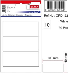 Tanex Ofis Etiketi 40x100mm Beyaz - Tanex