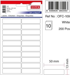 Tanex Ofis Etiketi 50x13mm Beyaz - Tanex