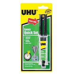 Uhu Epoxy Quick Set - Kolay Karışım için Şırınga Ambalaj - Uhu