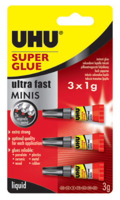 Uhu Super Glue 3'lü Mini - Japon Yapıştırıcı - 1