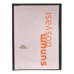 Umix Önden Cepli Sunum Dosyası A3 10'lu Siyah - Umix