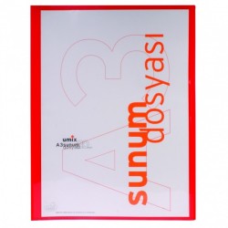 Umix Önden Cepli Sunum Dosyası A3 20'li Kırmızı - Umix