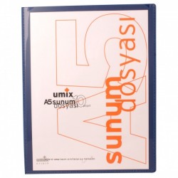 Umix - Umix Önden Cepli Sunum Dosyası A5 10'lu Lacivert