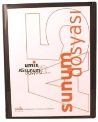 Umix Önden Cepli Sunum Dosyası A5 10'lu Siyah - Umix
