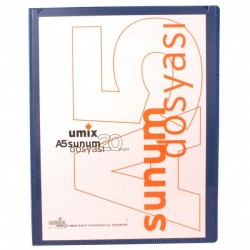 Umix Önden Cepli Sunum Dosyası A5 20'li Lacivert - Umix